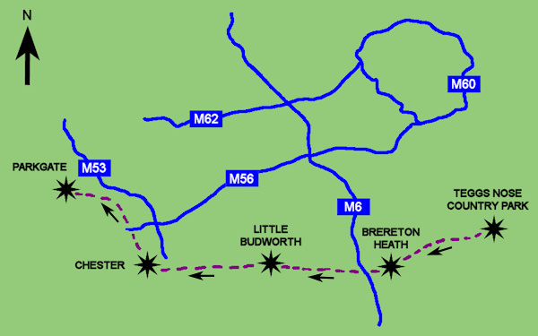 Tegg's Nose Route Map